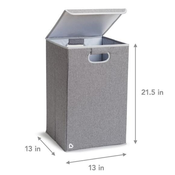 Large Baby Laundry Hamper with Lid and Portable Diaper Caddy Organizer Grey - Picture 3 of 8